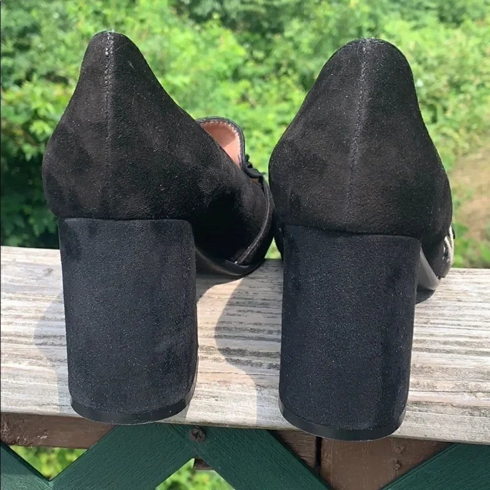 Vera Pelle Black Suede Shoes Sz 40 (10) NWOT